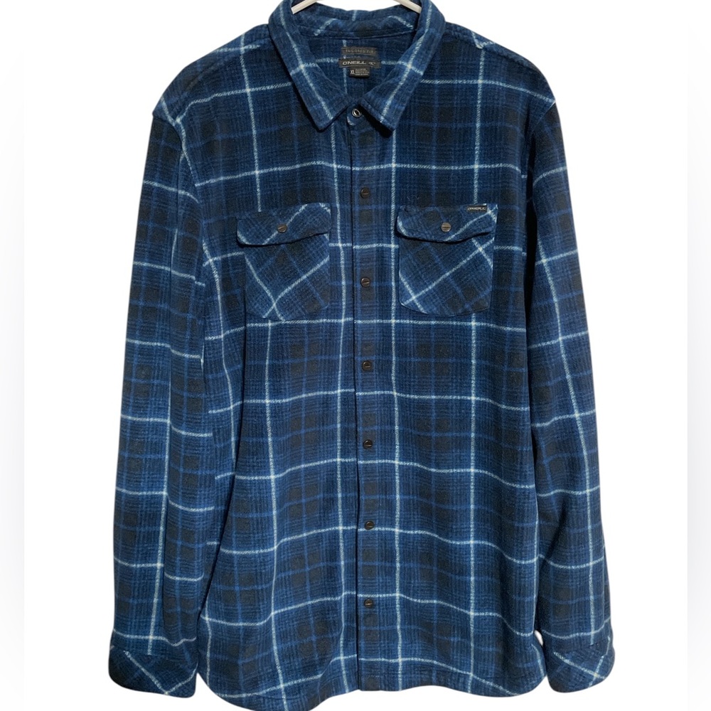 O’Neill blue & black plaid tailored fit flannel